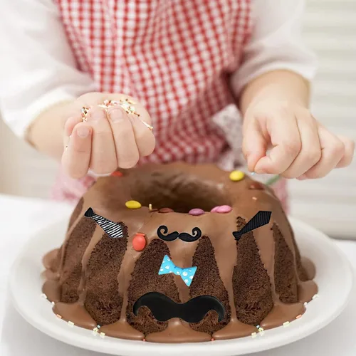 Vista 8 de Juego de 5, mini moldes de silicona para barba, molde de fondant de chocolate con caramelo de findTop para corbata, mini bigote, lazo, pastel, barba