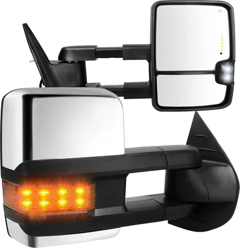 Vista 9 de AUTOSAVER88 Espejos de remolque compatibles con Chevy Silverado GMC Sierra 2007-2014, juego de espejos de remolque con calefacción eléctrica