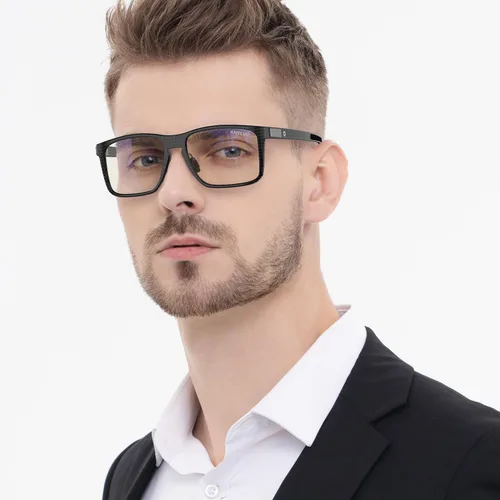 Vista 2 de ANYLUV Gafas de luz azul para hombre, lentes de bloqueo de luz azul: gafas ligeras de luz azul para hombres, marcos de fibra de carbono, regalo