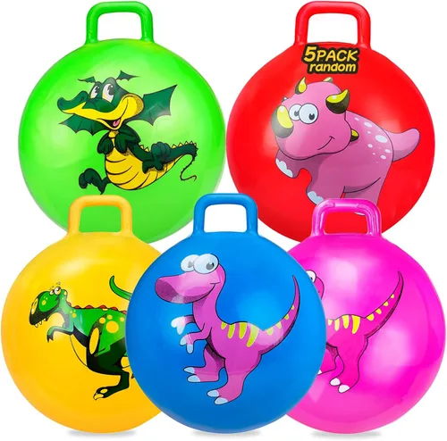Vista 13 de Hymaz Pelota de tolva para niños de 3 a 6 años, paquete de 3 bolas inflables con asa, pelota inflable para saltar saltando, juguetes de salto