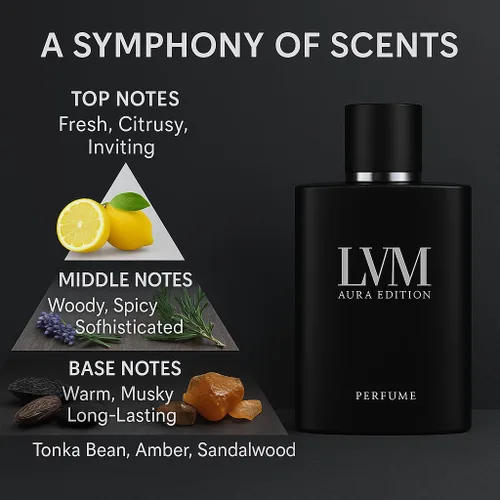 Vista 3 de LVM AURA Colonia para hombres, perfume de feromonas, mejora la atracción social y la confianza, fresco, amaderado y fragancia, larga duración, 1.7