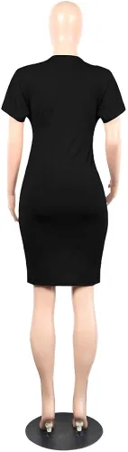 Vista 6 de Ophestin - Mini vestido corto de manga corta para mujer