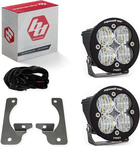 Vista 23 de Kit de luces LED de niebla de bolsillo Baja Designs Squadron-R SAE compatible con Jeep Gladiator 2020-22; Wrangler JL 2018-22 parachoques OEM