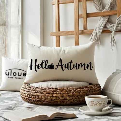 Vista 7 de ULOVE LOVE YOURSELF Hello Pumpkin - Funda de almohada lumbar de 12 x 20 pulgadas, decoración de otoño, funda de cojín rectangular decorativa