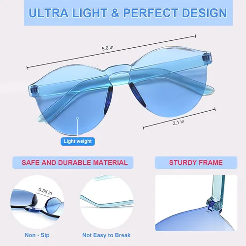 Vista 4 de MIUSKATL Paquete de 12 lentes de sol para niños, sin marco, regalos de fiesta, gafas de sol coloridas para mujeres, niñas, niños, gafas de fiesta