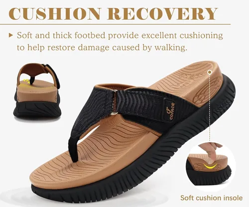 Vista 4 de COFACE Sandalias ortopédicas para mujer, cómodas sandalias de plataforma para playa, talla 6-12
