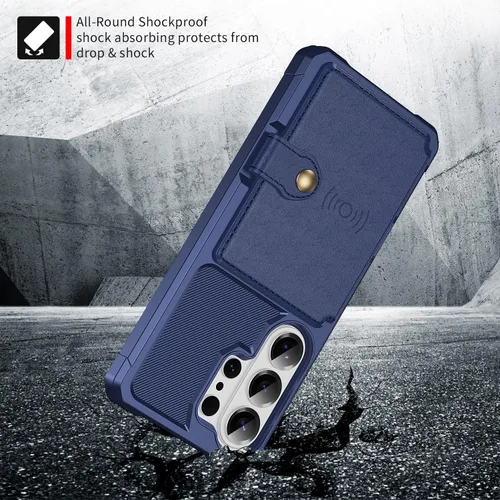 Vista 10 de Funda para Samsung Galaxy S21 Ultra con tarjetero, compatible con soporte magnético para automóvil, resistente a los golpes, resistente, suave, TPU