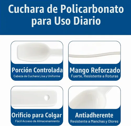 Vista 4 de Carlisle Cucharas para servir ensalada/bufé, macizas y perforadas, .25 onzas - .8 onzas., Blanco, 1