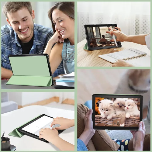 Vista 6 de Fintie Funda delgada para tableta Fire HD 10 (13ª generación, versión 2023) – Funda rígida de triple pliegue ligera con función de encendido