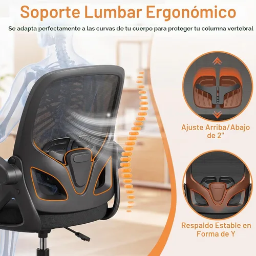 Vista 3 de ORRSAKER Silla de Dibujo Alta con Soporte Lumbar y Anillo Reposapiés, Silla de Escritorio Ergonómica Alta de Apoyo de Altura Extendida para Trabajo