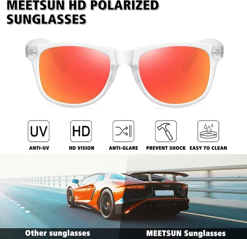 Vista 2 de MEETSUN Polarized Sunglasses for Men Women Classic Retro Driving Sun Glasses 100% UV Protection