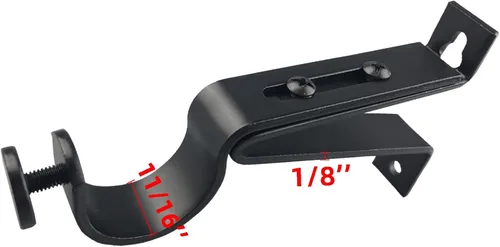 Vista 3 de Soportes de barra de cortina ajustables, se adaptan a barras de hasta 1 pulgada, 1-1/8 pulgadas, soporte extensible para barra de cortina resistente
