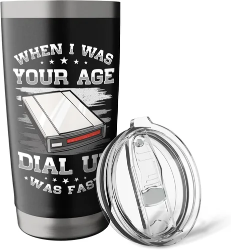 Vista 5 de 90s Nostalgia Retro 90s Dial Up Internet Vintage Stainless Steel Insulated Tumbler