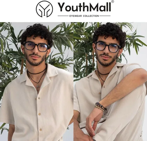 Vista 4 de Lentes cuadrados de moda para mujeres y hombres, lentes de bloqueo de luz azul de moda para computadora