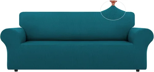 Vista 24 de LURKA Fundas elásticas para silla y sofá de 1 pieza, Fundas para sofá con protector elástico en la parte inferior para niños y perros