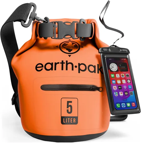 Vista 48 de Earth Pak Bolsa seca impermeable con bolsillo con cremallera, mochila impermeable para mantener el equipo seco