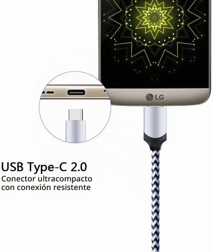 Vista 4 de Paquete de 5 cables USB tipo C rápidos de 6 pies para Samsung Galaxy S25 Edge S25+ Plus Ultra S24 S23 S22 S21 S20 FE Ultra S10 S10+ S9 S8 Plus Note