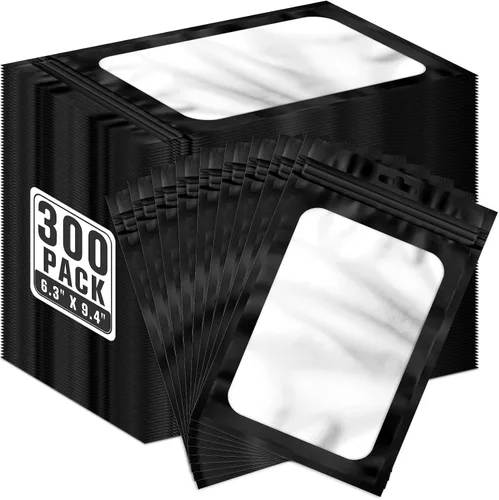 Vista 32 de ANZNKU 300 bolsas holográficas de Mylar resellables, bolsas resellables de 4x6 pulgadas para pequeñas empresas, bolsa de kit para resaca a prueba