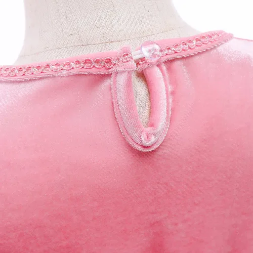 Vista 8 de 0-1NITIATION Disfraz de princesa rosa de Halloween para niñas, disfraz de Cenicienta, vestido de sirena para cumpleaños