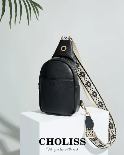 Vista 7 de CHOLISS Small Sling Bag for Women Leather Crossbody Fanny Packs Chest Bag for Women