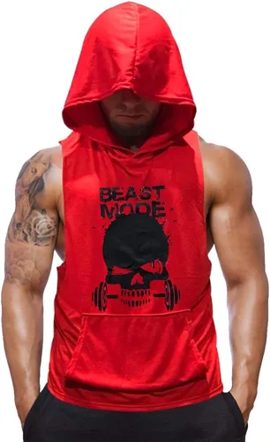 Vista 20 de SZKANI Camiseta sin mangas con estampado de calavera para hombre, chaleco de fitness para culturismo, camisetas de tirantes para entrenamiento