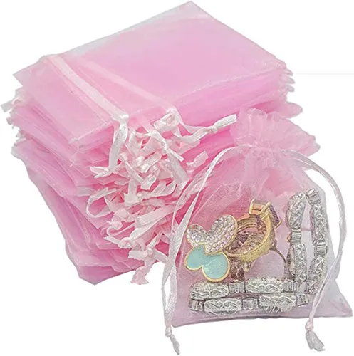 Vista 58 de TheDisplayGuys - Paquete de 48 bolsas de regalo de organza transparente negra de 2 x 2-3/4 pulgadas con cordón, bolsas de regalo para joyas, bolsas