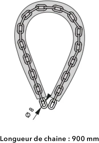 Vista 7 de THIRARD Cerradura de cadena resistente – Acero endurecido de 3.94 pies, eslabones resistentes a cortes de 0.394 in, revestimiento de PVC resistente