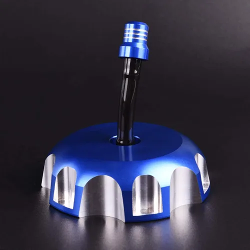 Vista 5 de Billet - Tapa del depósito de combustible de gas con manguera de ventilación para Yamaha Raptor 700 2006-2016, TTR125 2000-2004, para CR85 Azul