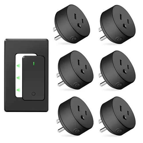 Vista 135 de Remote Switch Outlet,NineLeaf Remote Control Outlet Plug with Switch Wireless On/Off Light Switches Wall Mounted,15A/1500W LED,TUV List,No Wiring