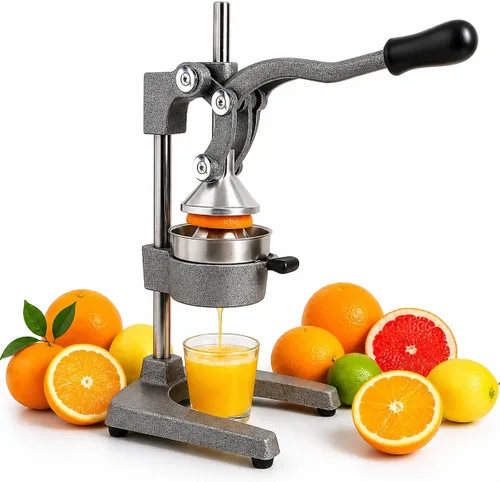 Vista 9 de Exprimidor de hierro fundido – Exprimidor manual de cítricos resistente, prensa profesional de naranja, exprimidor de limón de acero inoxidable
