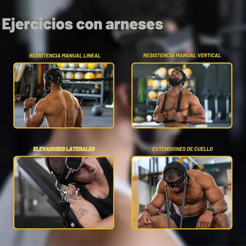 Vista 7 de Iron Neck Alpha Neck Trainer - Exercise & Workout Equipment Negro - Arnés Alpha Plus