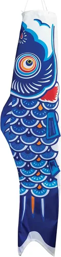 Vista 5 de En la brisa peces koi Windsock, 24 pulgadas, Negro