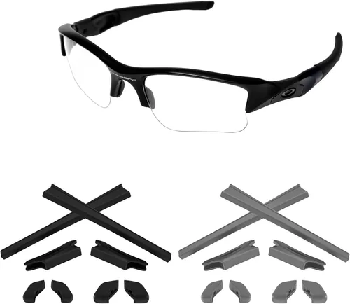 Vista 13 de Kits de Goma de Repuesto Earsocks y Nosepieces para Oakley Flak Jacket Flak Jacket XLJ Sunglass, Negro