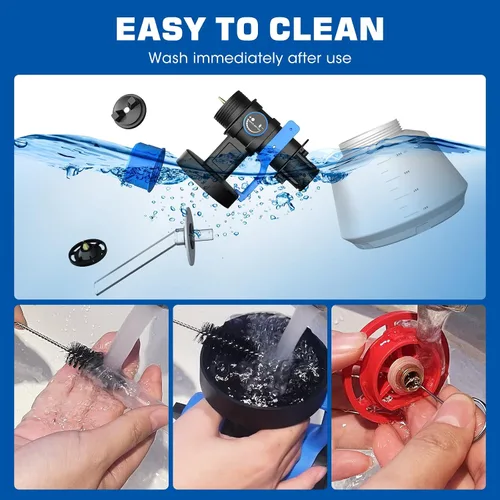 Vista 7 de Pulverizador de pintura, pulverizador de pintura eléctrico de 700 W con recipiente de 33.8 fl oz, pistola de pintura con 5 boquillas y 3 patrones