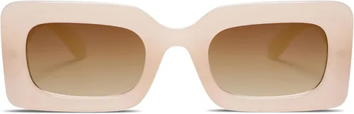 Vista 5 de SOJOS Retro 90s Nude Rectangle Sunglasses Womens Mens Trendy Chunky Glasses