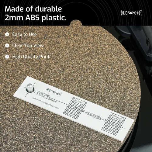 Vista 3 de Hudson Hi-Fi Herramienta transportadora de alineación de lápiz óptico con cartucho de fono LP para tocadiscos, alto contraste