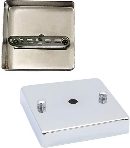 Vista 2 de Placa de luz de techo retro, base cuadrada cromada puntiaguda accesorios colgantes de disco compatibles con lámparas de pared, lámparas de techo