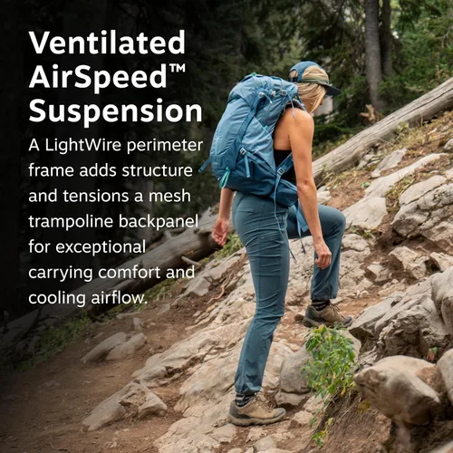 Vista 4 de Osprey Sirrus 24L Mochila de Senderismo para Mujeres - Mochila de Día Ajustable con Cubierta Impermeable para Lluvia y Bolsillos para Botellas, Gris