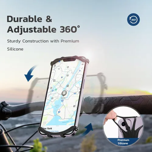 Vista 8 de VUP - Soporte de silicona para iPhone Xs/Xs Max/XR/X/ 8 Plus/ 8/7 Plus, Galaxy S8 Plus, Nexus, Nokia, LG, universal para manubrio