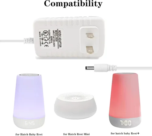 Vista 3 de Reemplazo del cable de alimentación de 5 V para máquina de sonido de escotilla de reposo, reposo + y mini cargador de reposo - Adaptador de fuente