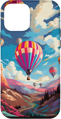Vista 16 de Colorful Hot Air Balloons Pop Art Style Case for iPhone 17