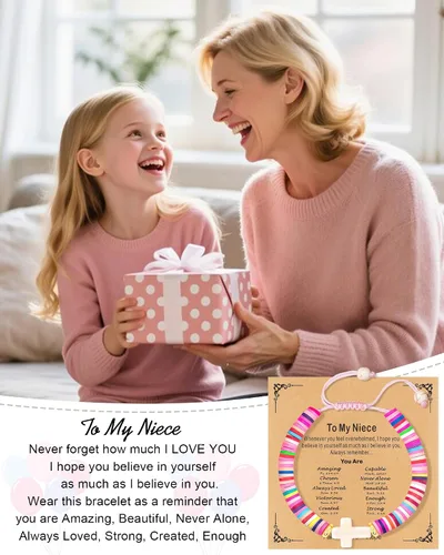Vista 22 de Regalos navideños para niños, niñas adolescentes, mujeres, linda pulsera de cruz para niñas, regalos de Navidad cristianos para mujeres, ideas