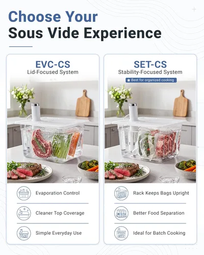 Vista 9 de EVERIE Contenedor Sous Vide de 12 cuartos de galón con tapa de bisagra y rejilla Sous Vide compatible con Breville Joule
