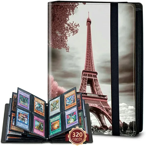 Vista 32 de Rossy Carpeta de tarjetas con 4 bolsillos, carpeta de tarjetas intercambiables, álbum de colección de tarjetas, para 160 tarjetas de carga lateral