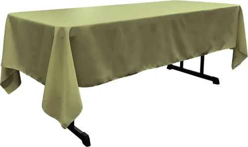 Vista 194 de LA Linen Mantel rectangular lavable de popelín de poliéster, resistente a las manchas y a las arrugas, cubierta de mesa 60x84, mantel de tela