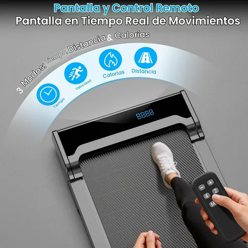 Vista 2 de Walking Pad Treadmill for Home - Under Desk Walking and Running with Remote Control Portable Electric Machine Adjustable Slim Compact with