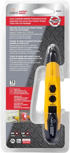 Vista 3 de Sperry Instruments VD6509 - Detector ajustable sin contacto con linterna, listado cETLus, 1, 5 almejas/probador de voltaje maestro, amarillo