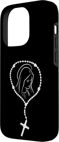 Vista 44 de iPhone 16 Rosario Virgen María Dios Jesús Fe Religioso Católico Estuche de Regalo