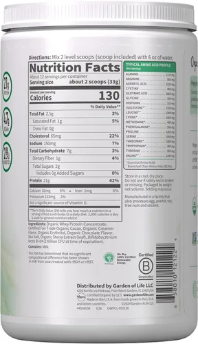 Vista 9 de Garden of Life - Proteína en polvo, certificada como orgánica