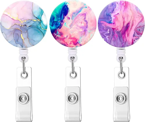 Vista 11 de Carrete retráctil para credenciales de enfermera, lindo nombre, carretes decorativos para tarjetas de identificación con clip en soportes